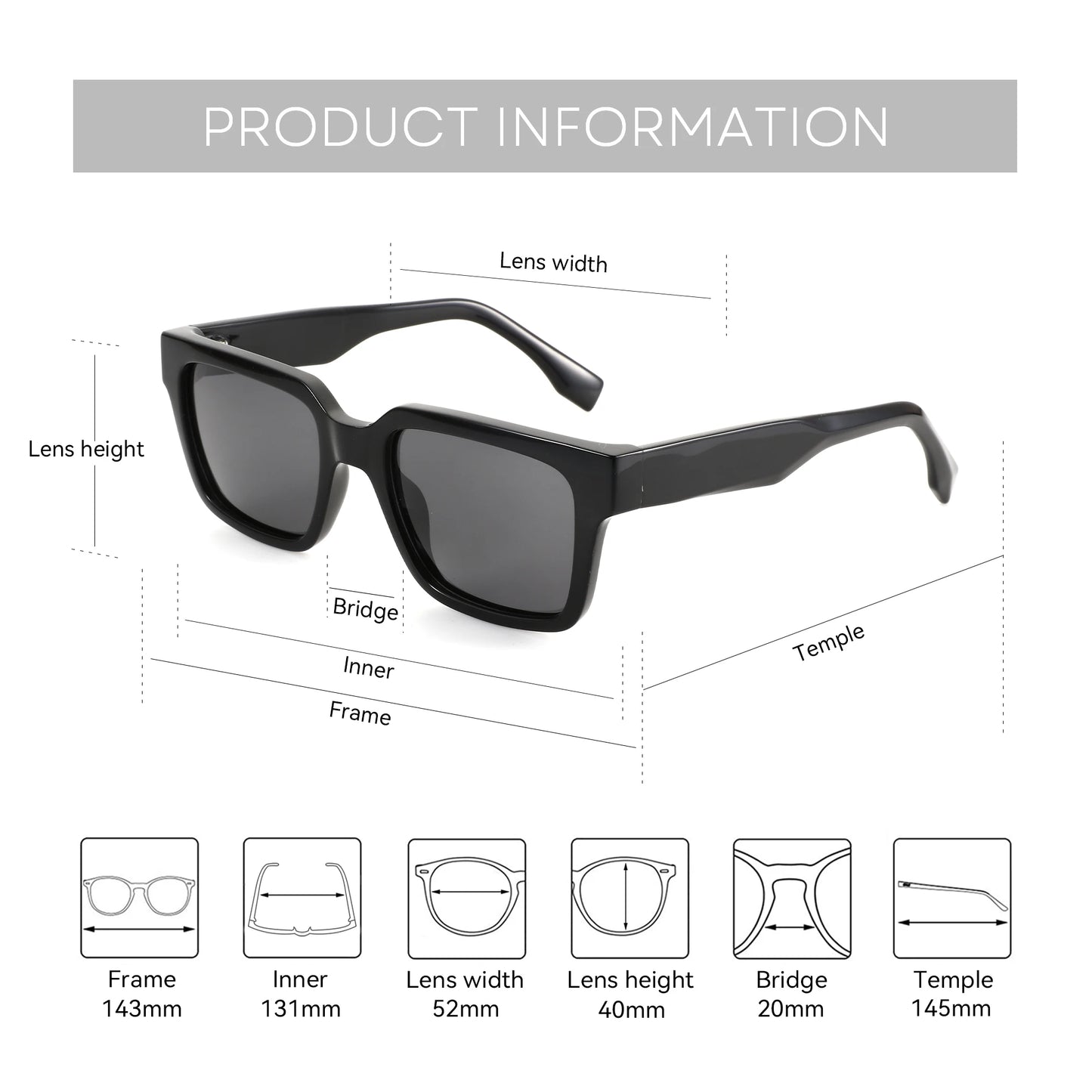 Men's Square Sunglasses | משקפי שמש לגברים