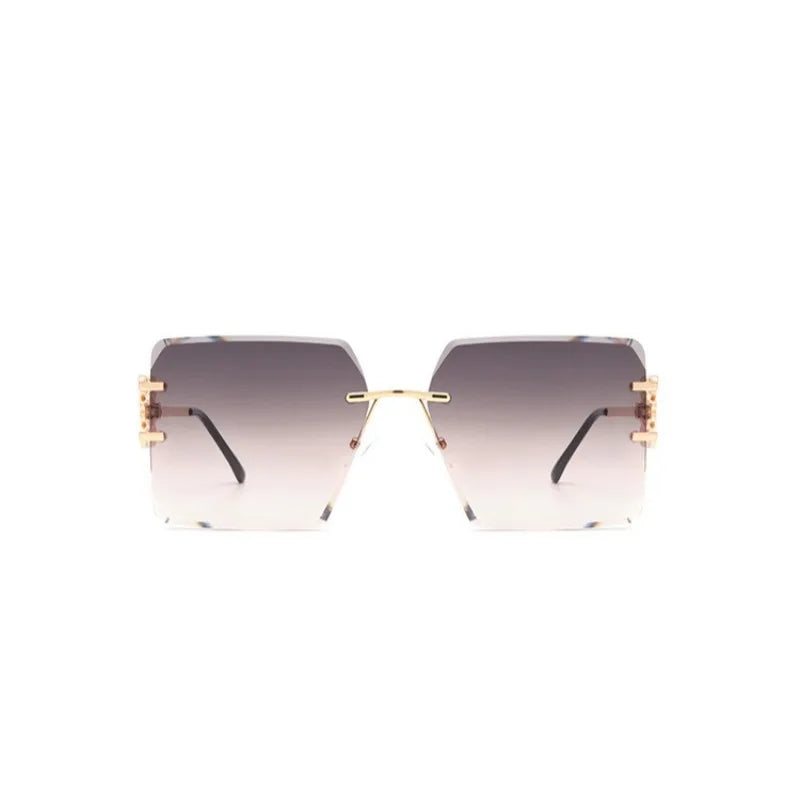 Square Rimless Sunglasses Oversized | משקפי שמש לנשים