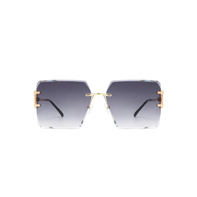 Square Rimless Sunglasses Oversized | משקפי שמש לנשים