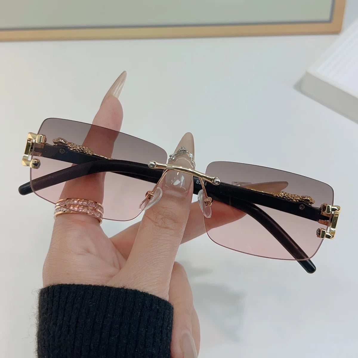 Men Sunglasses Frameless Rectangular  | משקפי שמש לגברים