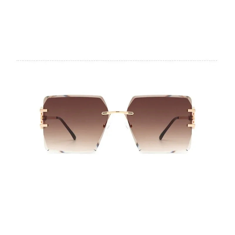 Square Rimless Sunglasses Oversized | משקפי שמש לנשים
